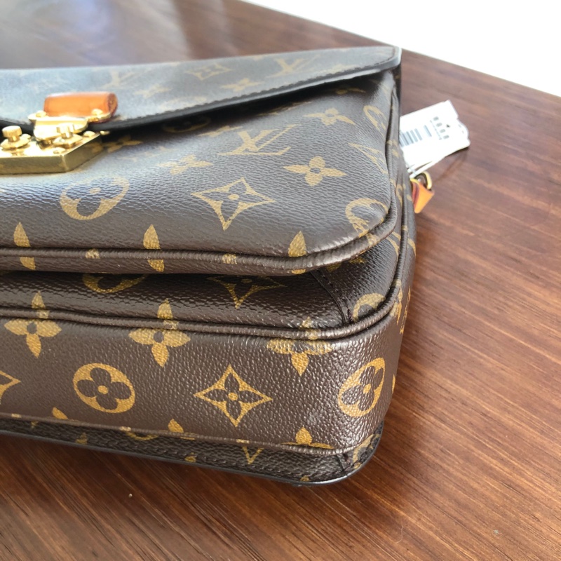 LV/路易威登 斜挎包 郵差包 pochette metis 棕色老 花塗層帆布 25*19 芯片款-9