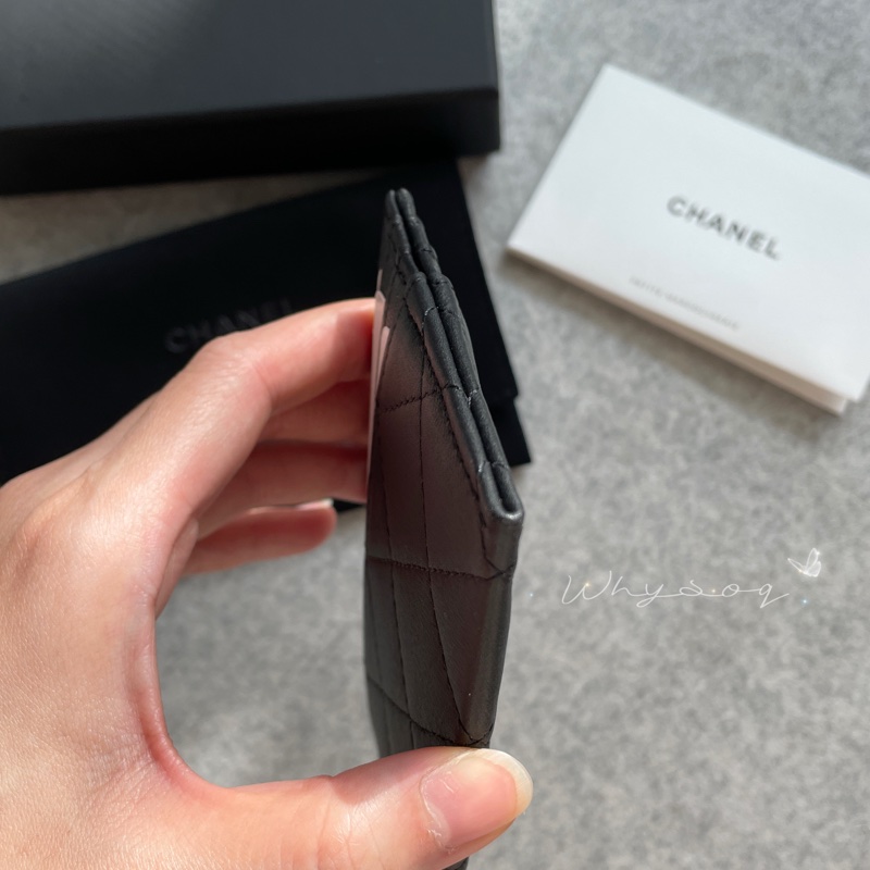 《Chanel》 so black 票卡包 全新-9