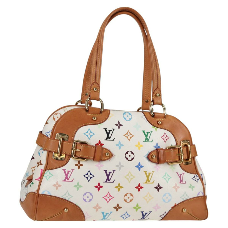 【日本直送】路易威登 Monogram Multicolor Claudia 手提包 白色 M40193 LV 正品 130466V-0