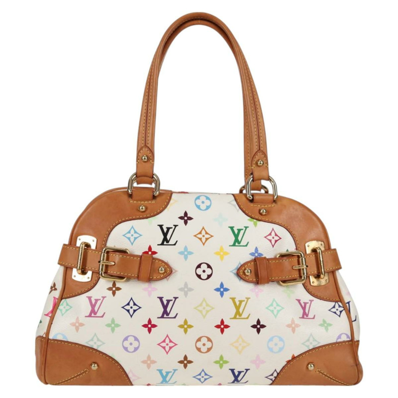 【日本直送】路易威登 Monogram Multicolor Claudia 手提包 白色 M40193 LV 正品 130466V-12