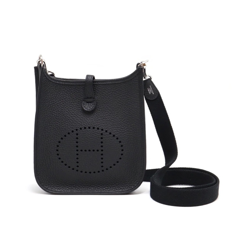 Hermes mini evelyne 黑銀16-0