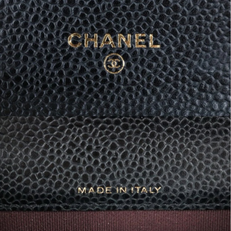「JL精品代購」97新 Chanel 香奈兒 黑金卡包-7