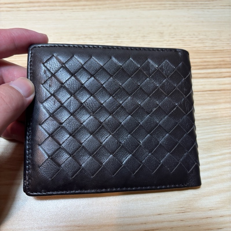Bottega Veneta 黑色編織短夾-13