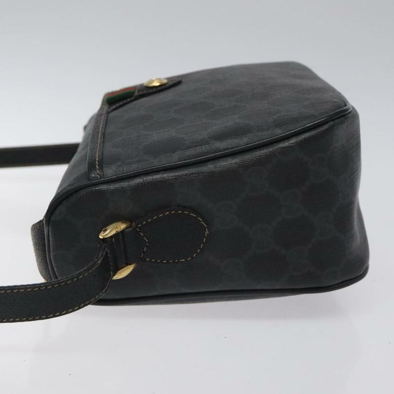 【日本直送】GUCCI GG Supreme Web Sherry Line 單肩包 PVC 黑色 89 02 077 正品 117764-3