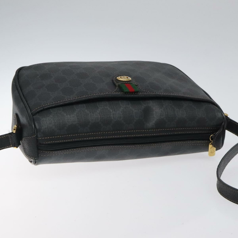 【日本直送】GUCCI GG Supreme Web Sherry Line 單肩包 PVC 黑色 89 02 077 正品 117764-5