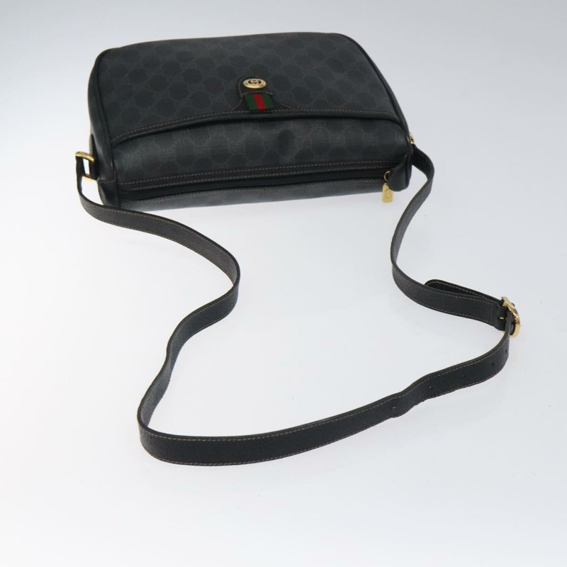 【日本直送】GUCCI GG Supreme Web Sherry Line 單肩包 PVC 黑色 89 02 077 正品 117764-6