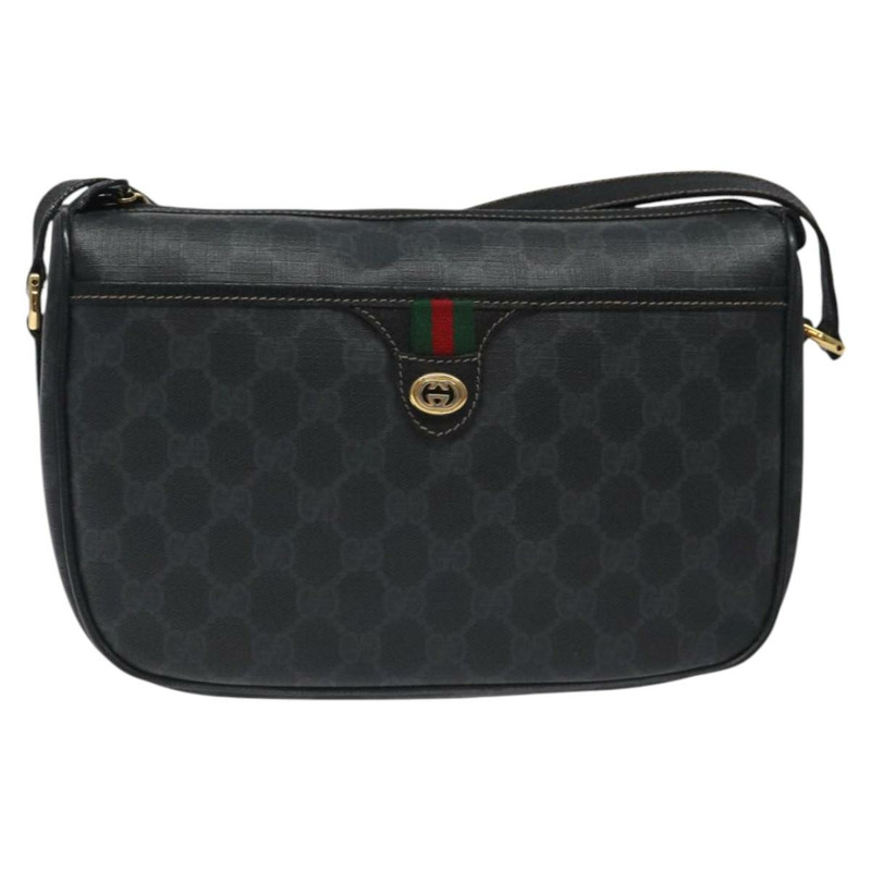 【日本直送】GUCCI GG Supreme Web Sherry Line 單肩包 PVC 黑色 89 02 077 正品 117764-12