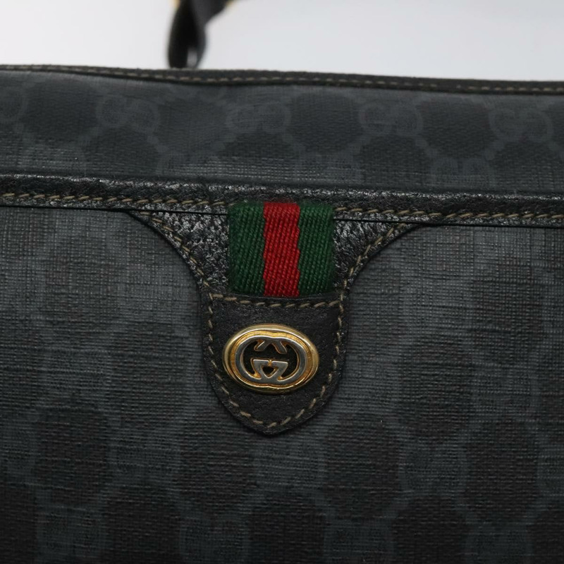 【日本直送】GUCCI GG Supreme Web Sherry Line 單肩包 PVC 黑色 89 02 077 正品 117764-17