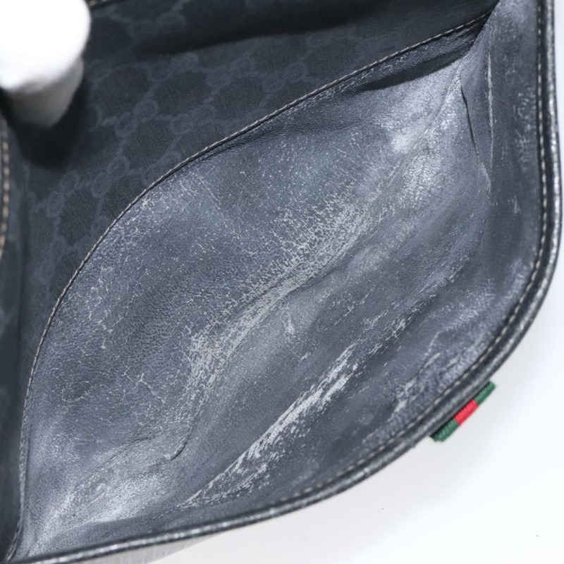 【日本直送】GUCCI GG Supreme Web Sherry Line 單肩包 PVC 黑色 89 02 077 正品 117764-22