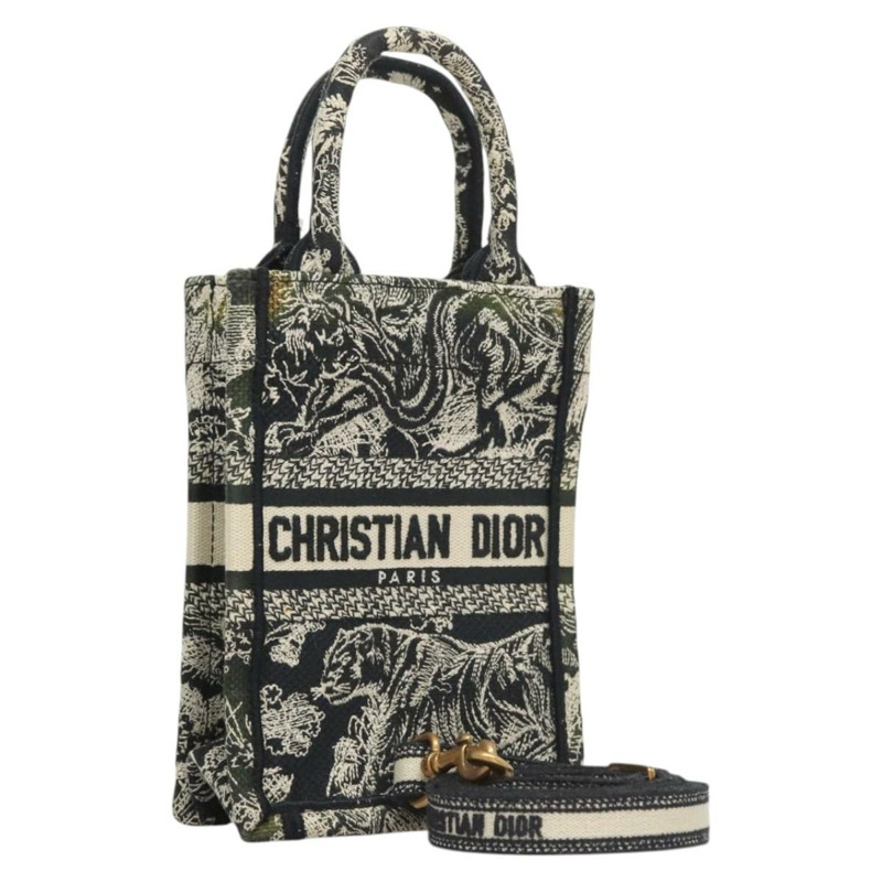 【日本直送】克莉絲汀迪奧迷你垂直手袋帆布兩用黑色正品 121850-0