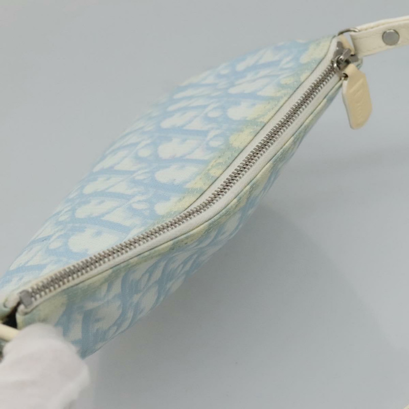【日本直送】Christian Dior Trotter 帆布馬鞍配件包 淺藍色 正品 bs27972-5