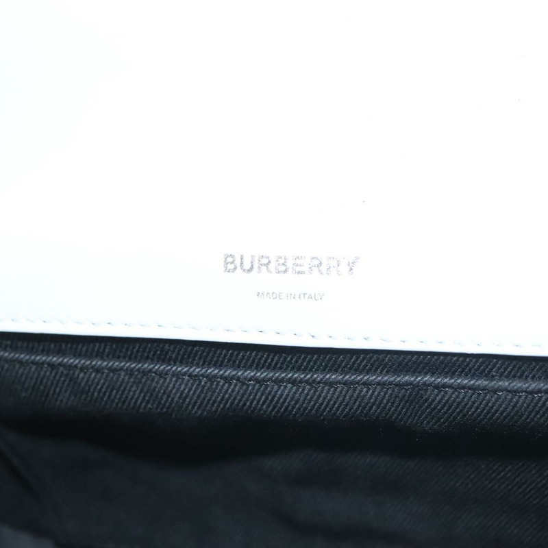 【日本直送】BURBERRY 鏈條滾輪單肩包 皮革 白銀 正品 132944-17