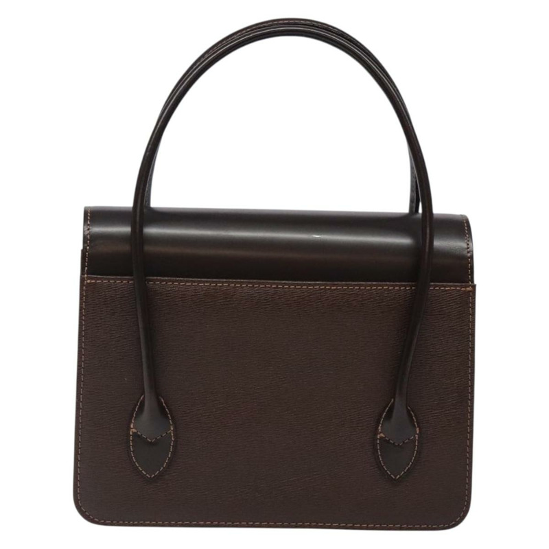 【日本直送】Burberry 手提包 皮革 深棕色 金色 正品 BA4181-1
