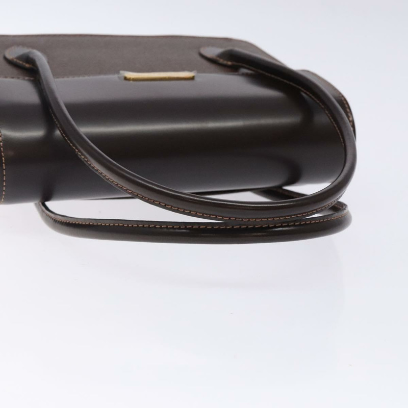 【日本直送】Burberry 手提包 皮革 深棕色 金色 正品 BA4181-6