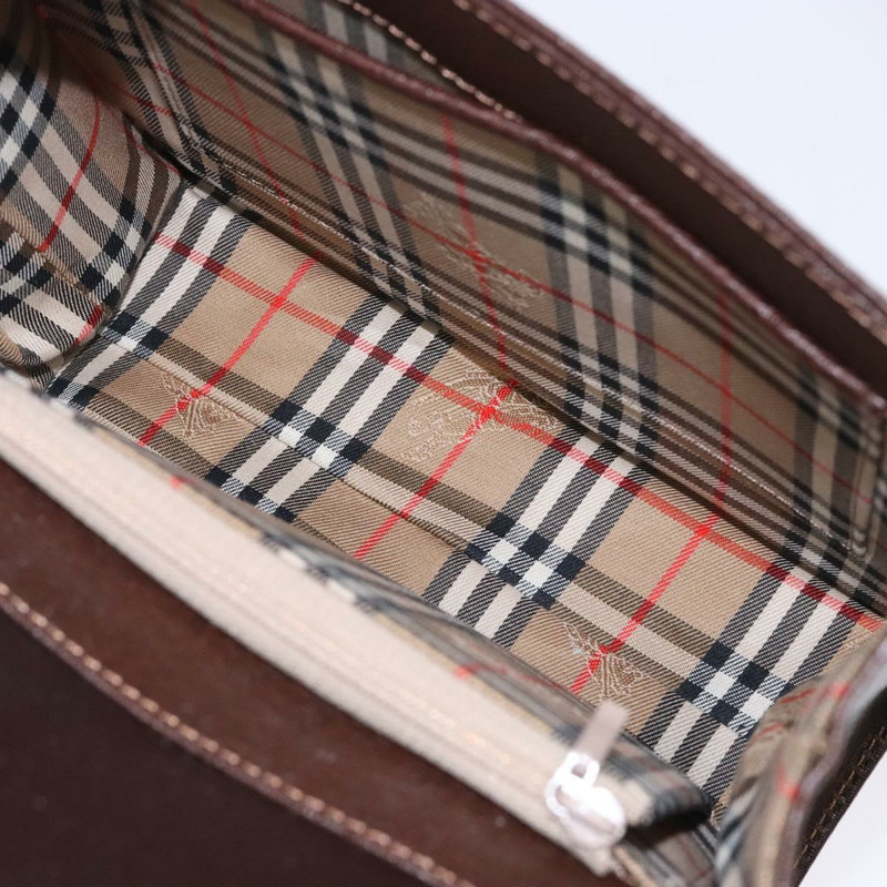 【日本直送】Burberry 手提包 皮革 深棕色 金色 正品 BA4181-11