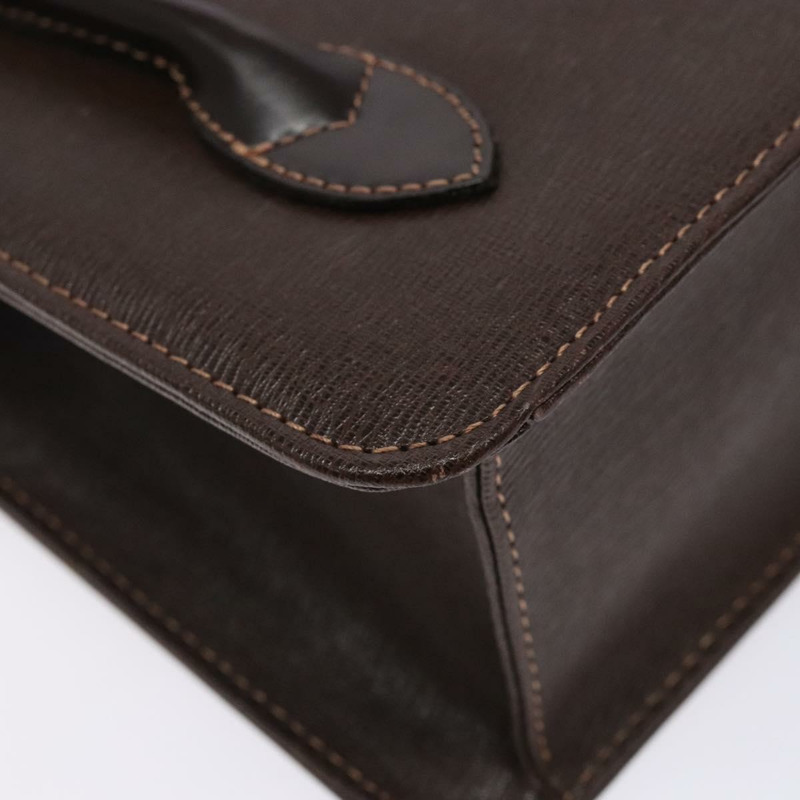 【日本直送】Burberry 手提包 皮革 深棕色 金色 正品 BA4181-15