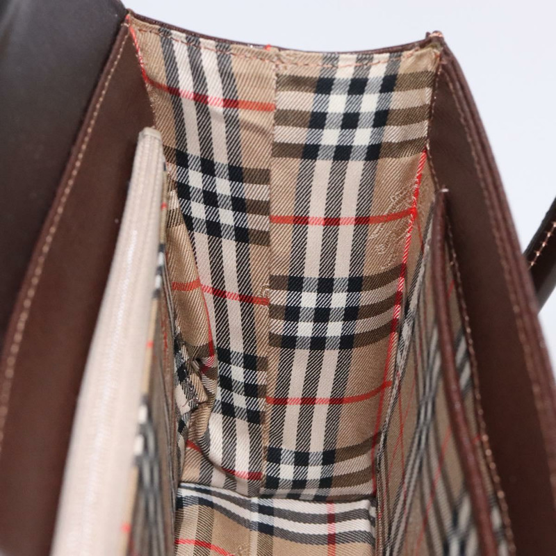 【日本直送】Burberry 手提包 皮革 深棕色 金色 正品 BA4181-16