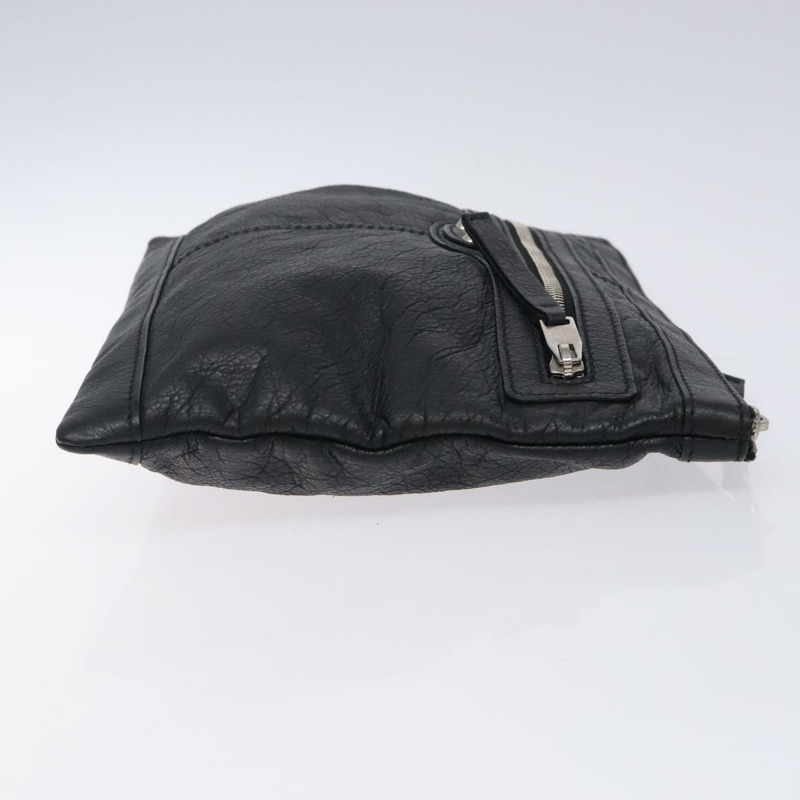 【日本直送】BALENCIAGA 經典 Clip M 手拿包 皮革 黑色 銀色 273022 正品號 132272-2