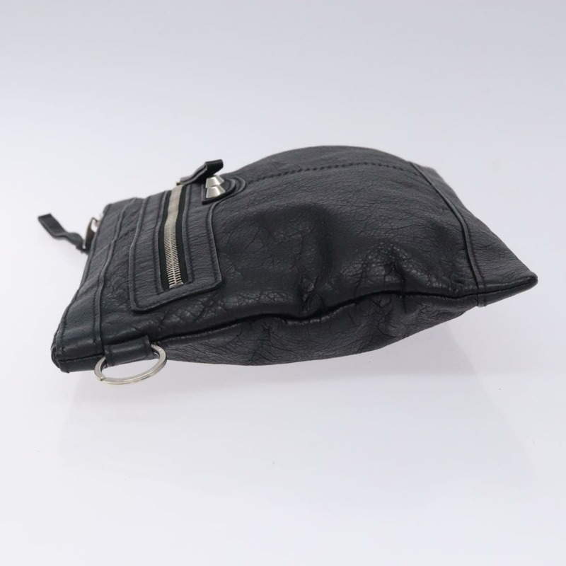 【日本直送】BALENCIAGA 經典 Clip M 手拿包 皮革 黑色 銀色 273022 正品號 132272-3