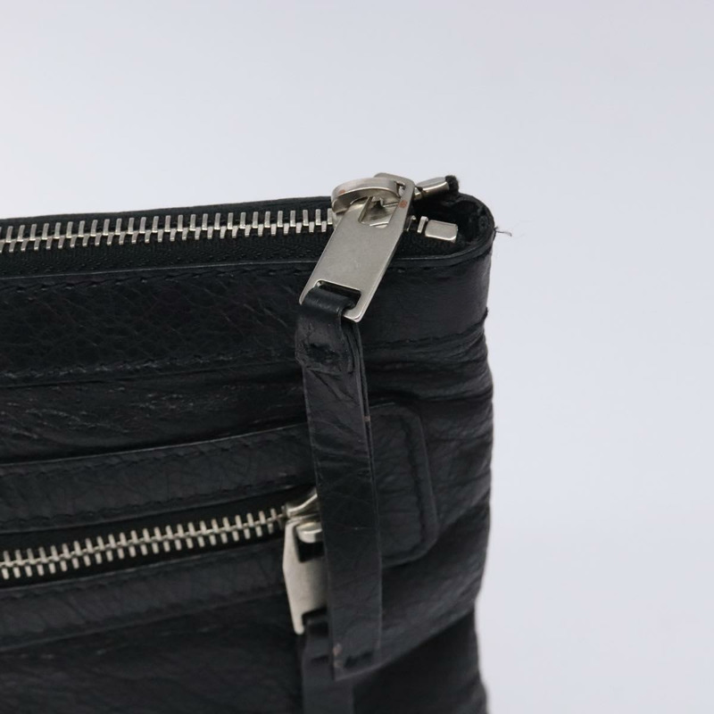 【日本直送】BALENCIAGA 經典 Clip M 手拿包 皮革 黑色 銀色 273022 正品號 132272-7