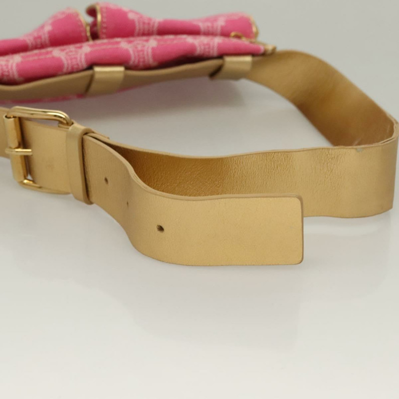 【日本直送】CELINE Paris Macadam 帆布斜背包 牛仔布 粉紅金色 正品 131795-6