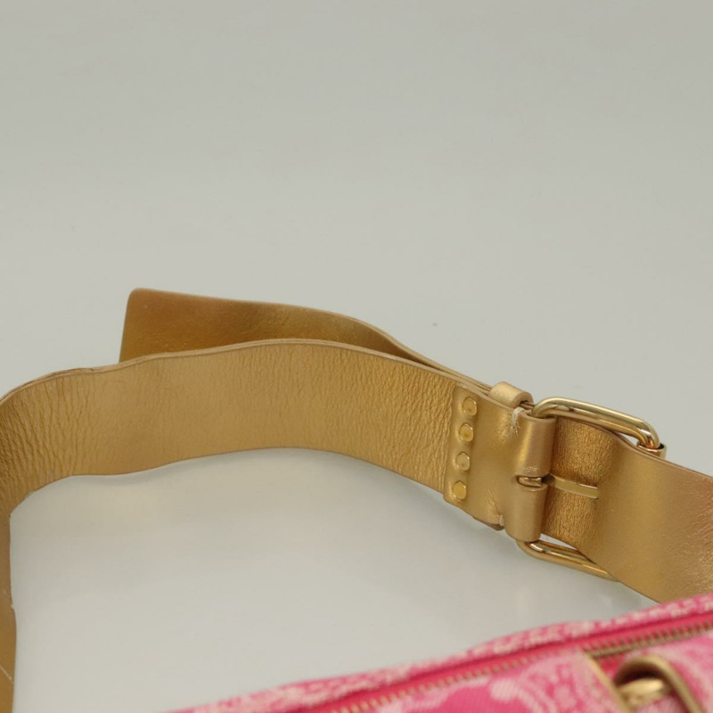 【日本直送】CELINE Paris Macadam 帆布斜背包 牛仔布 粉紅金色 正品 131795-7