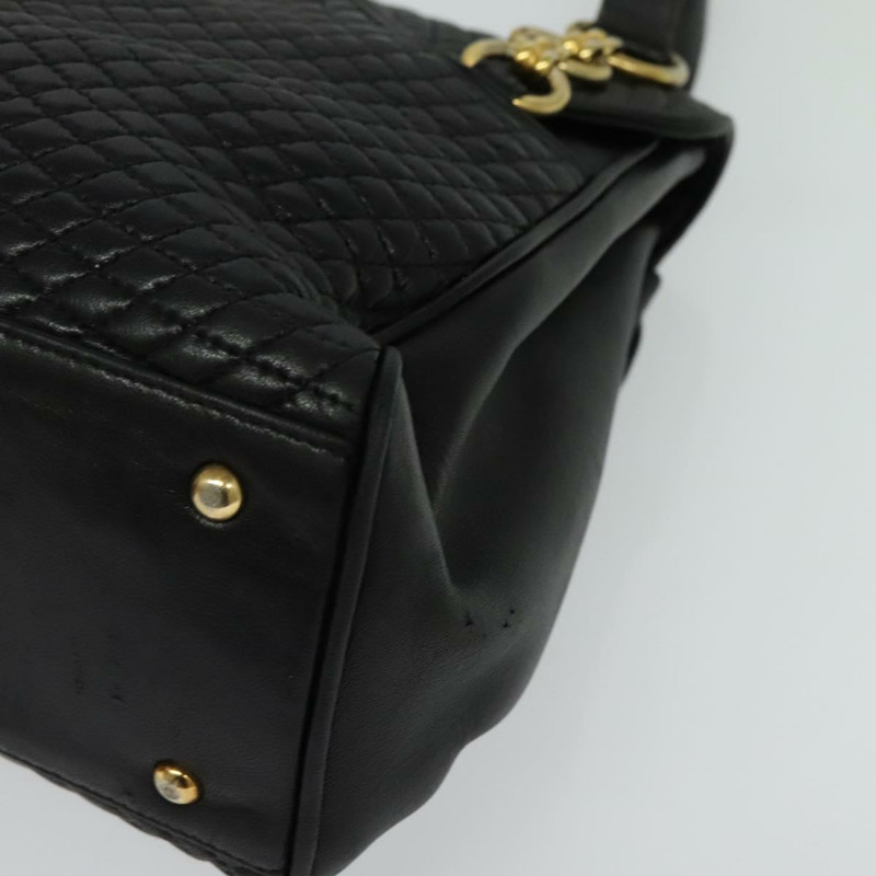 【日本直送】BALLY 絎縫鏈條單肩包 皮革 黑金 正品 BA4040-13