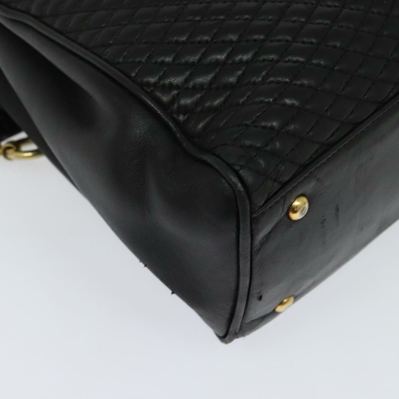 【日本直送】BALLY 絎縫鏈條單肩包 皮革 黑金 正品 BA4040-14