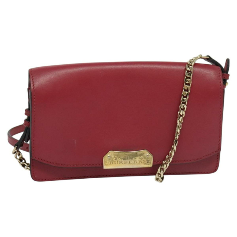 【日本直送】BURBERRY 鏈條皮夾 皮革 粉紅金 正品 bs28328-0