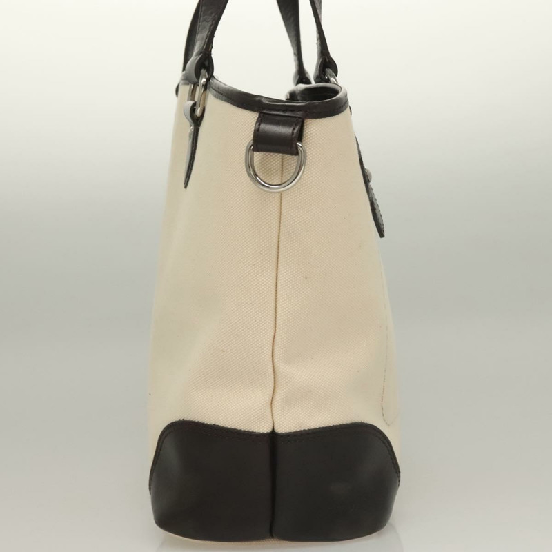 【日本直送】BURBERRY 手提包 帆布 皮革 白色 銀色 正品 bs28323-3