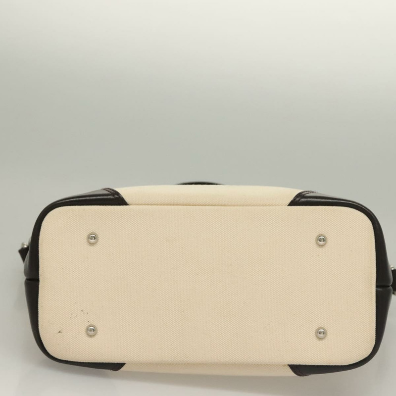 【日本直送】BURBERRY 手提包 帆布 皮革 白色 銀色 正品 bs28323-4