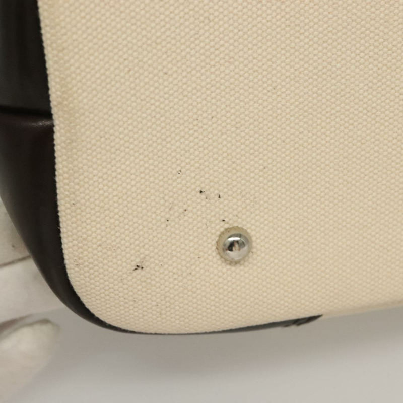 【日本直送】BURBERRY 手提包 帆布 皮革 白色 銀色 正品 bs28323-5