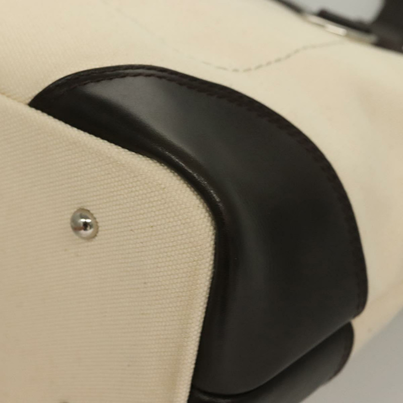 【日本直送】BURBERRY 手提包 帆布 皮革 白色 銀色 正品 bs28323-13