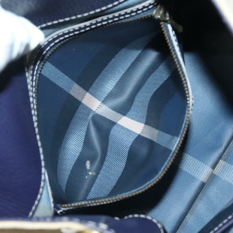 【日本直送】BURBERRY 托特包 帆布皮革 米色 紫色 正品 bs28324-11