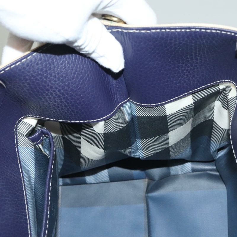 【日本直送】BURBERRY 托特包 帆布皮革 米色 紫色 正品 bs28324-18