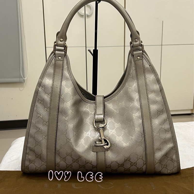 GUCCI 手提包 單肩包 Gucci Sima 203494 銀色 正品 二手精品-0