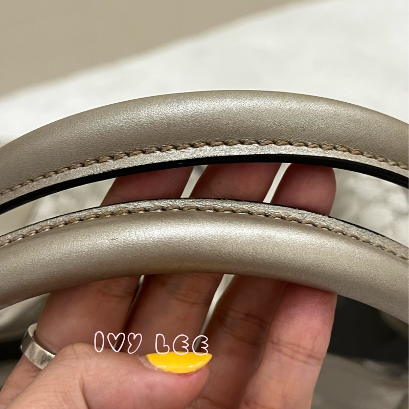 GUCCI 手提包 單肩包 Gucci Sima 203494 銀色 正品 二手精品-9