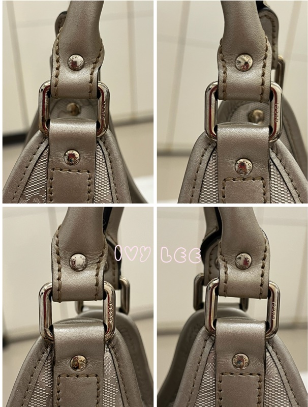 GUCCI 手提包 單肩包 Gucci Sima 203494 銀色 正品 二手精品-18