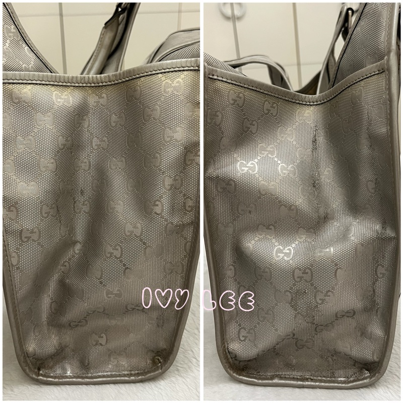 GUCCI 手提包 單肩包 Gucci Sima 203494 銀色 正品 二手精品-21
