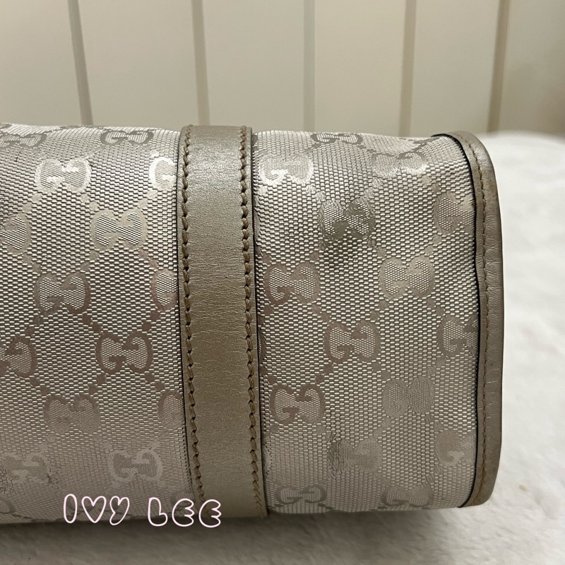 GUCCI 手提包 單肩包 Gucci Sima 203494 銀色 正品 二手精品-28
