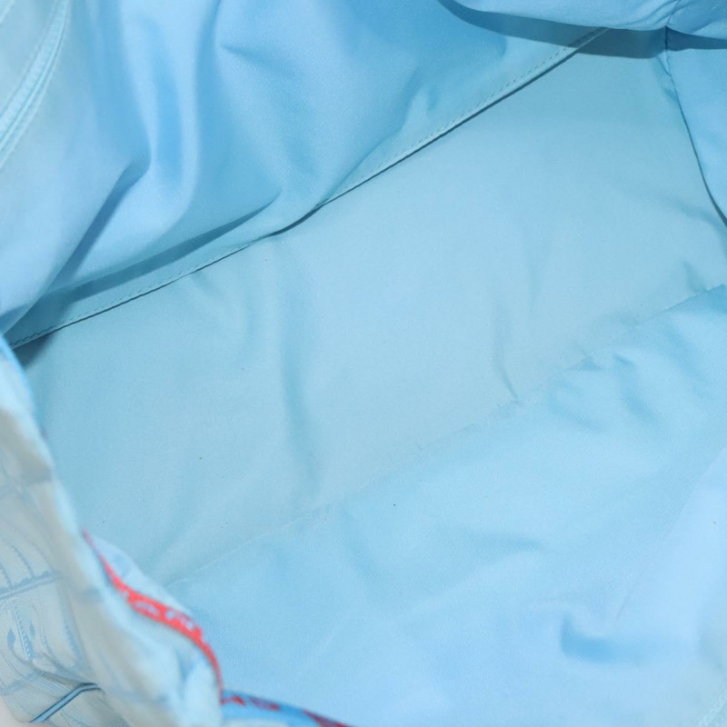 【日本直送】香奈兒新款旅遊系列托特包 尼龍材質 淺藍色 銀色 CC標誌 Auth 135449-9