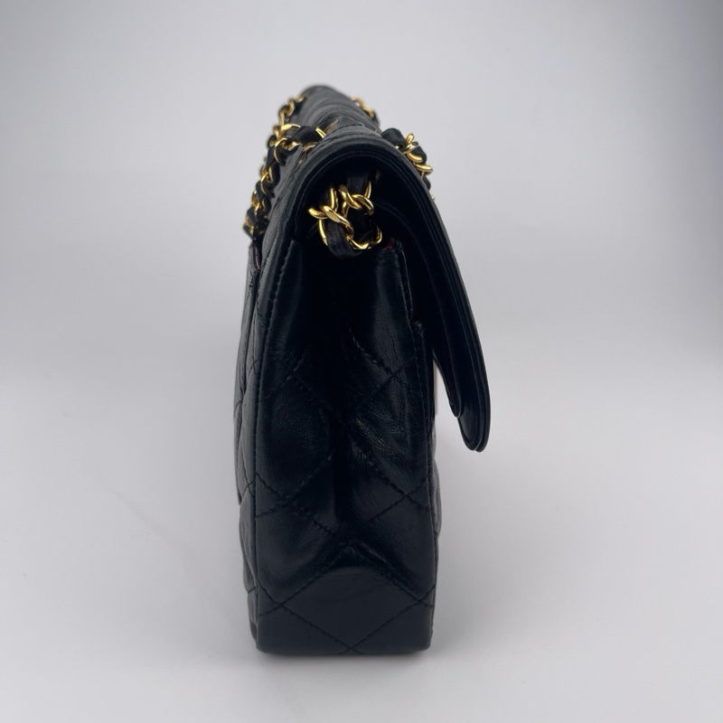 「JL精品代購」9新 香奈兒巴黎限定鴛鴦扣羊皮鏈條包-5