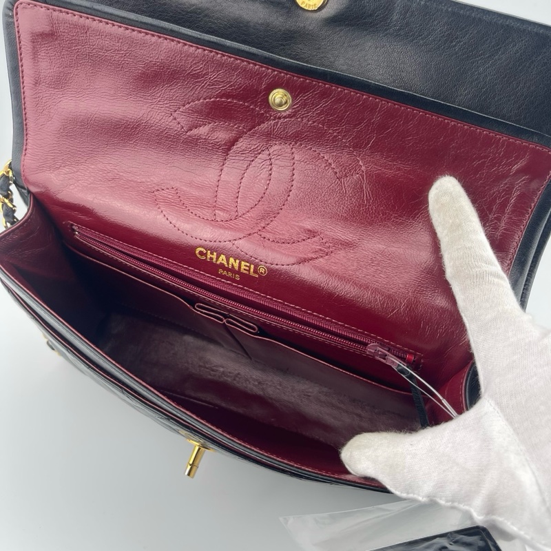 「JL精品代購」9新 香奈兒巴黎限定鴛鴦扣羊皮鏈條包-15