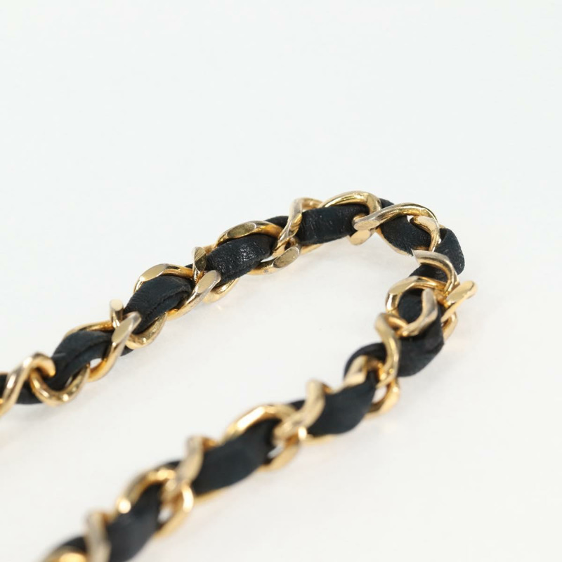 【日本直送】香奈兒 (CHANEL) 絎縫鏈條肩背包,羊皮材質,兩用,黑色,金色雙C標誌,正品編號 129737SV-14