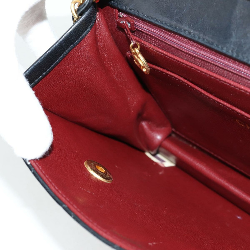 【日本直送】香奈兒 (CHANEL) 絎縫鏈條肩背包,羊皮材質,兩用,黑色,金色雙C標誌,正品編號 129737SV-25