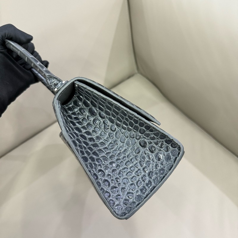 巴黎世家balenciaga Hourglass煙灰色鱷魚紋沙漏包 S號-5