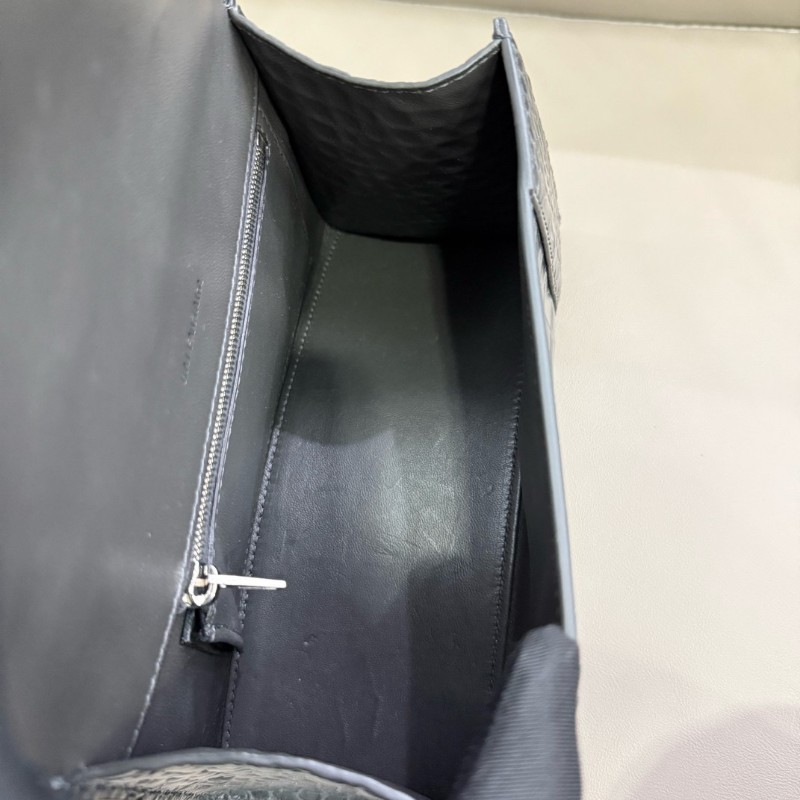 巴黎世家balenciaga Hourglass煙灰色鱷魚紋沙漏包 S號-8