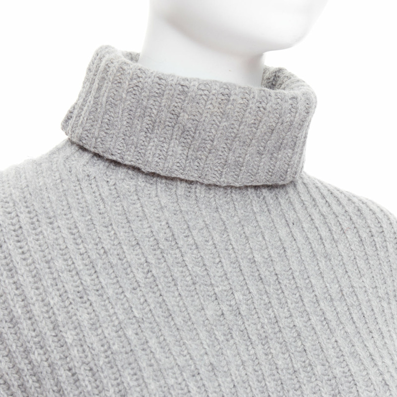 ACNE STUDIOS 2016 Isa grey wool chunky turtleneck ribbed sweater XS-6