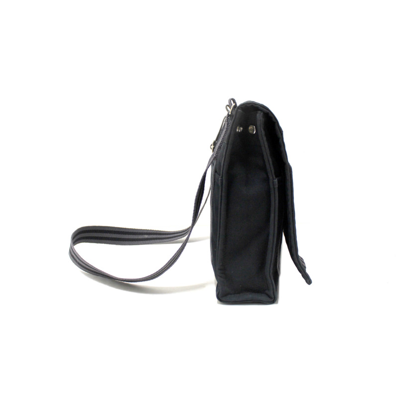 Hermes Black Toile Fourre Tout Herline Messenger Bag-5