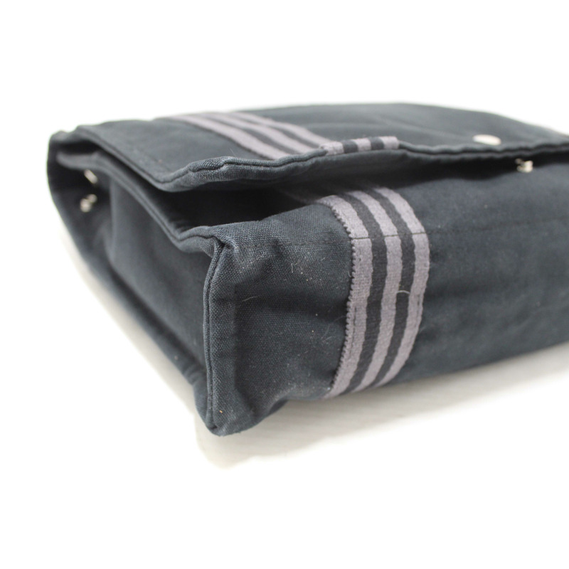 Hermes Black Toile Fourre Tout Herline Messenger Bag-6
